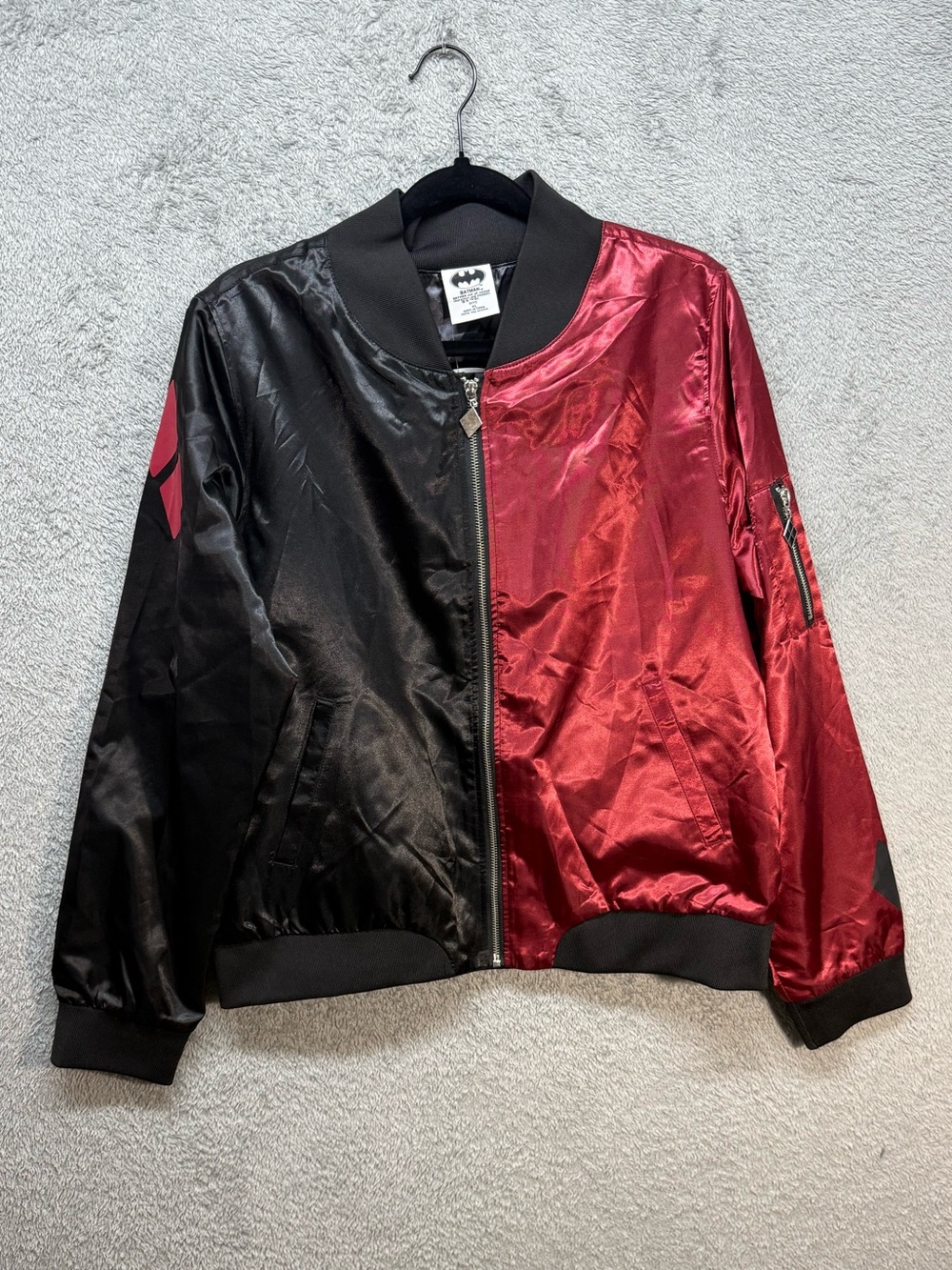 DC Comics Officially Licensed Harley Quinn Satin Bomber Jacket